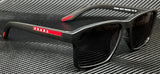 Óculos de sol masculino PRADA LINEA ROSSA PS 05YS DG002G preto polarizado borracha 58 mm-