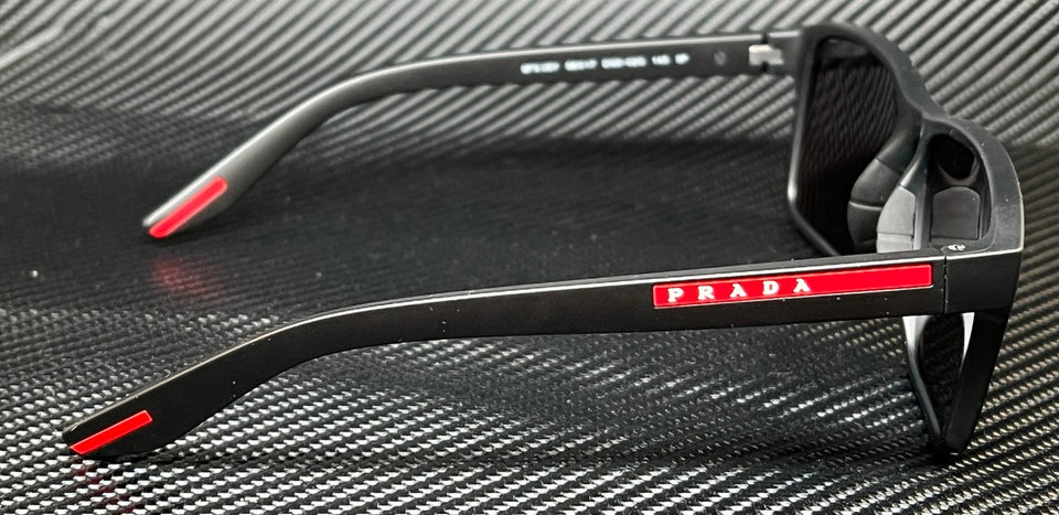 Óculos de sol masculino PRADA LINEA ROSSA PS 05YS DG002G preto polarizado borracha 58 mm-