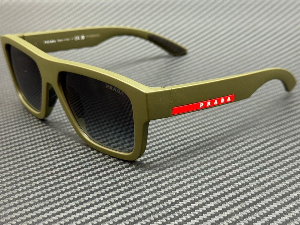 Óculos de sol masculino PRADA LINEA ROSSA PS 04ZS 15X09U verde fosco cinza 56 mm-