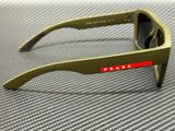 Óculos de sol masculino PRADA LINEA ROSSA PS 04ZS 15X09U verde fosco cinza 56 mm-
